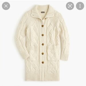 J. Crew Point Sur Cable Knit Cardigan Long Line Size Small